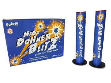 Mega Donner Blitz Salur Single Shots 30mm von Pulver Pyrotechnik